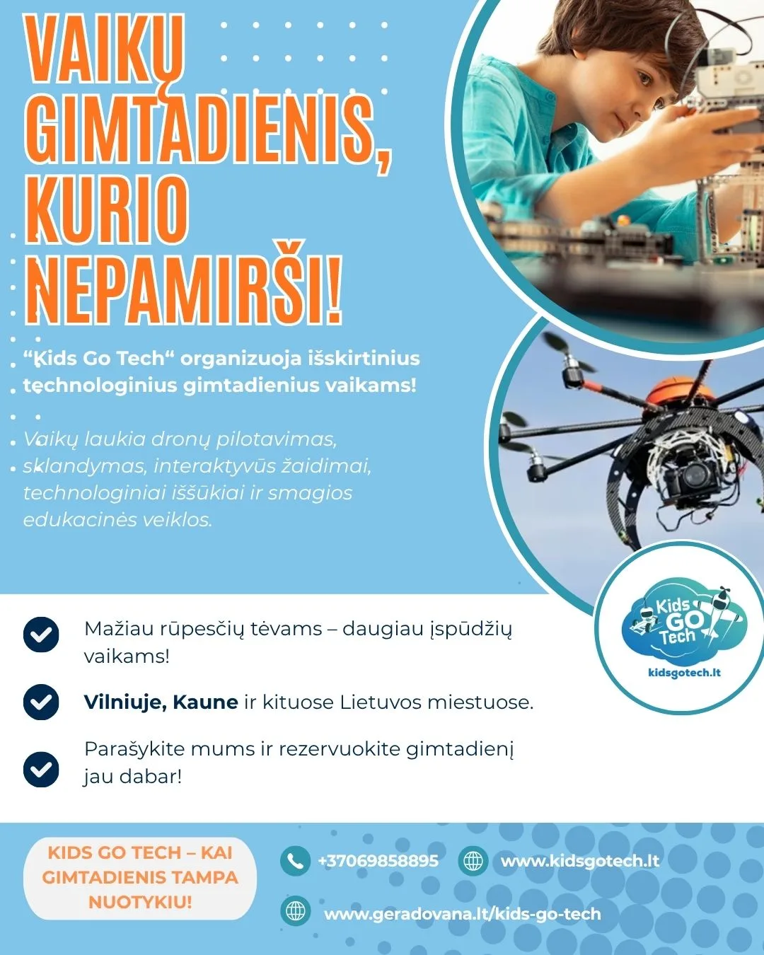 Gimtadienio šventė su KidsGoTech