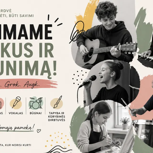 Individualios ir grupinės muzikos pamokos vaikams bei jaunimui