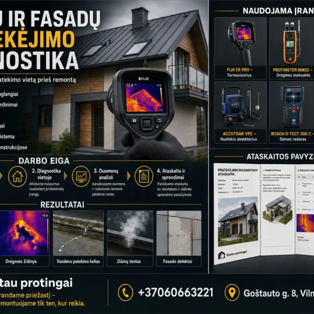 Stogų ir fasadų nuotėkių diagnostika